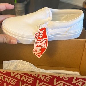 Childrens white slip on vans brand new in box